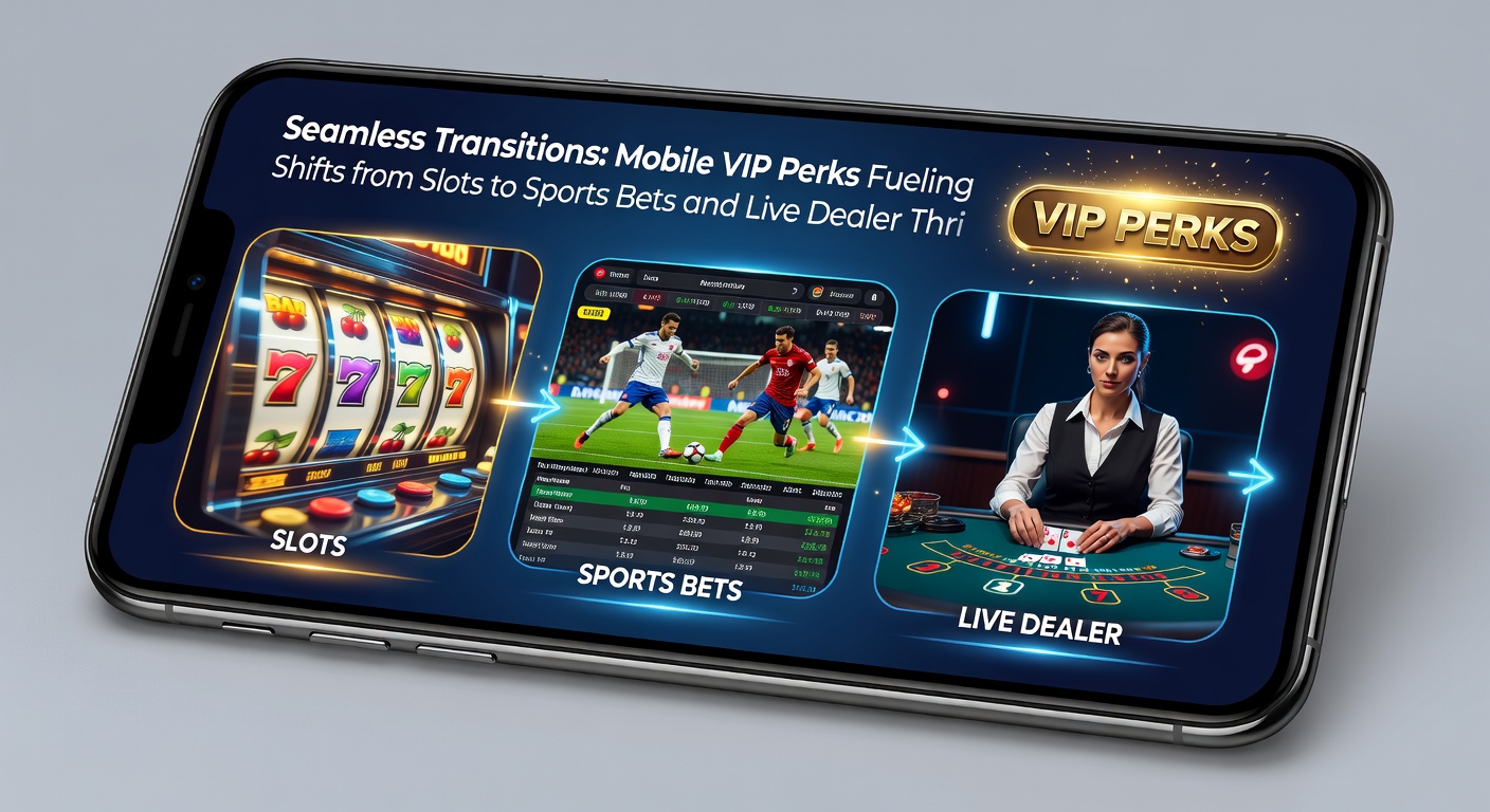 VIP-Spieler am Handy, das Live-Dealer-Roulette und Sportwetten simultan zeigt, mit nahtlosem Guthaben-Transfer
